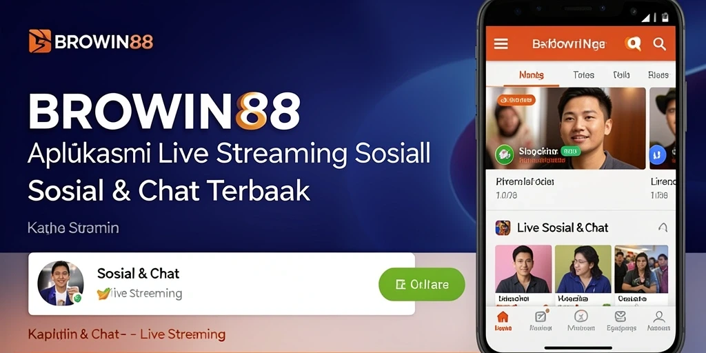 Antarmuka BROWIN88 saat siaran langsung dengan fitur interaktif.
