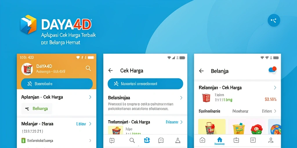 Antarmuka pengguna aplikas DAYA4D untuk cek harga produk.