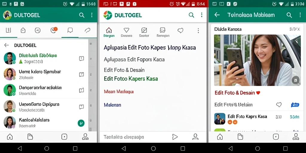 Tampilan antarmuka DULTOGEL dengan efek Edit Foto Kertas Kaca yang menarik.