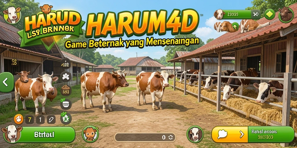 Tampilan screenshot dari antarmuka permainan Beternak HARUM4D yang menarik.