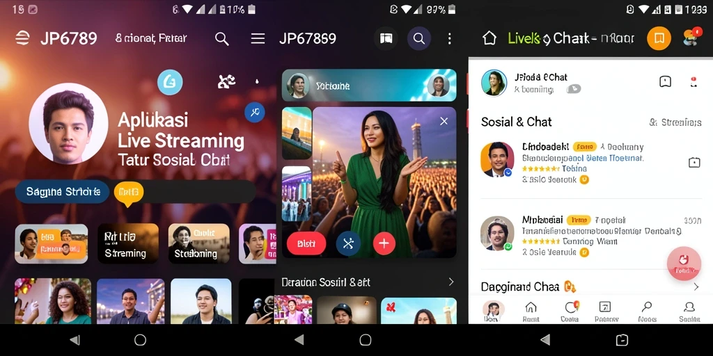 Tampilan antarmuka Live Streaming JP6789 yang menarik dan interaktif.