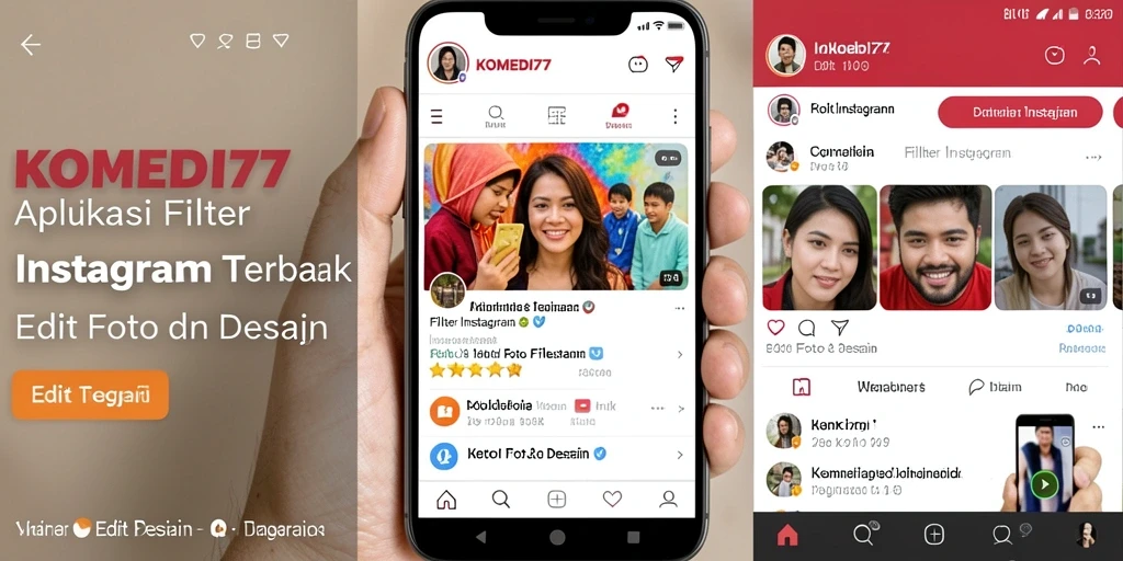 Tampilan menarik dari aplikasi Filter Instagram KOMEDI77.