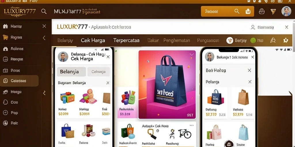 Tampilan antarmuka LUXURY777 yang menampilkan perbandingan harga produk.