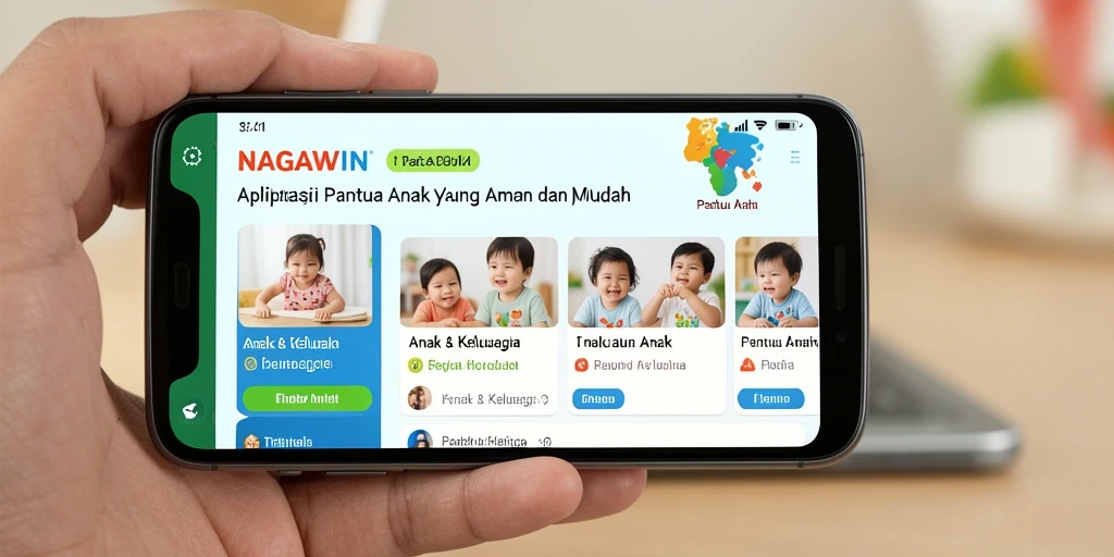 Antarmuka NAGAWIN yang intuitif untuk memantau anak.